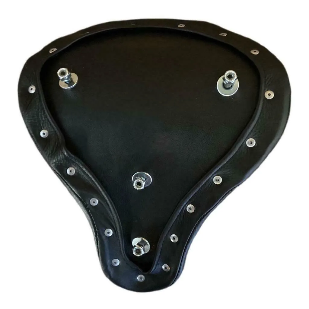 11x13 Spring Seat Black White Tuck Roll Chopper Sportster Harley Bobber Bates Sty