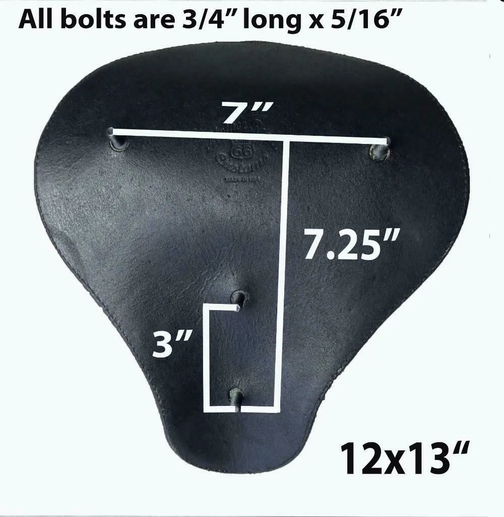 11x13 Spring Seat Black White Tuck Roll Chopper Sportster Harley Bobber Bates Sty