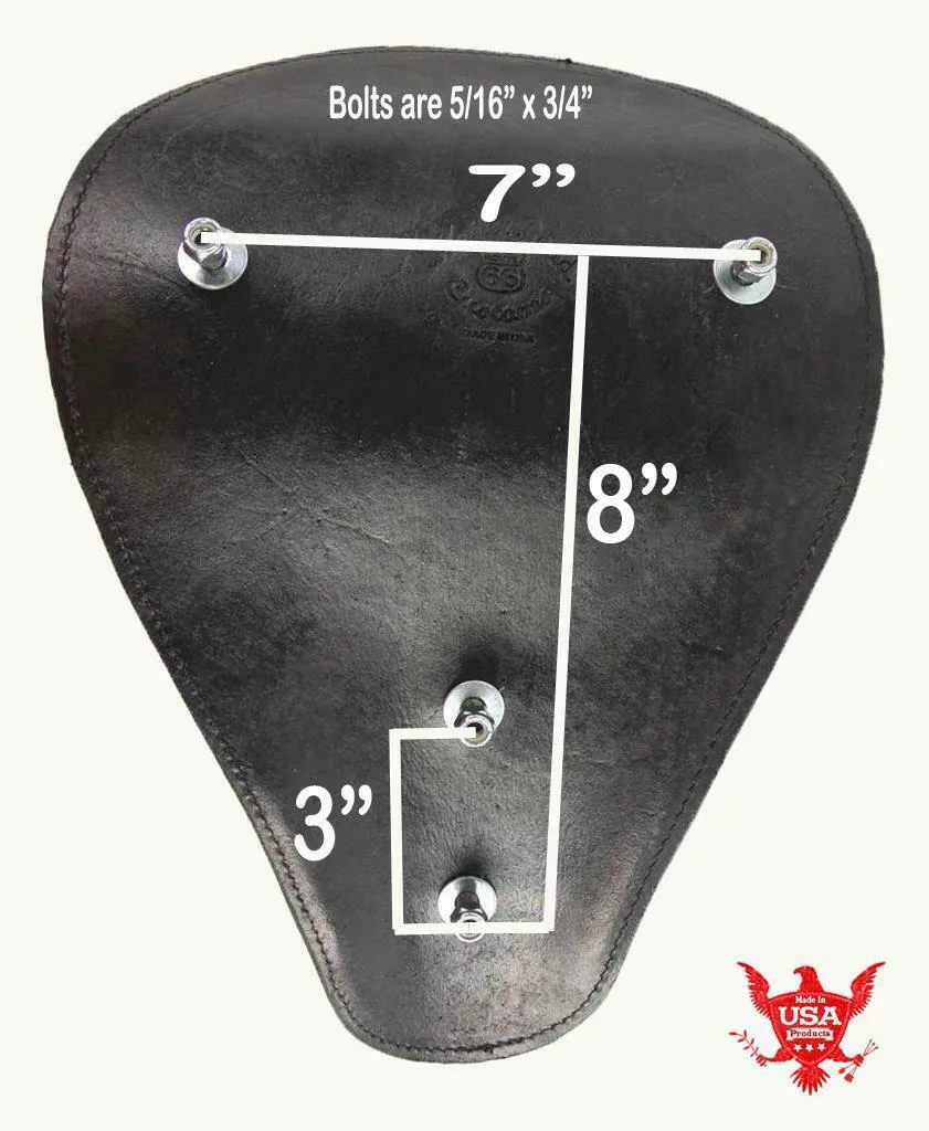 11x16 Black Tooled Leather Spring Solo Seat Chopper Bobber Harley Softail USA
