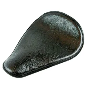 11x16 Black Tooled Leather Spring Solo Seat Chopper Bobber Harley Softail USA