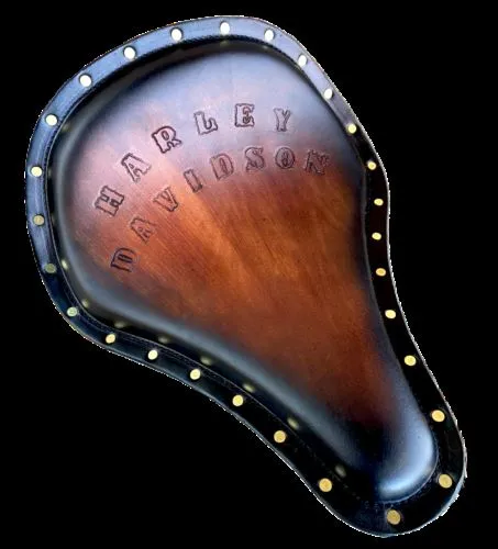12x15 Harley Davidson Hand Tooled Spring Seat Sun Burst Long Nose Rivets Passenger Pad