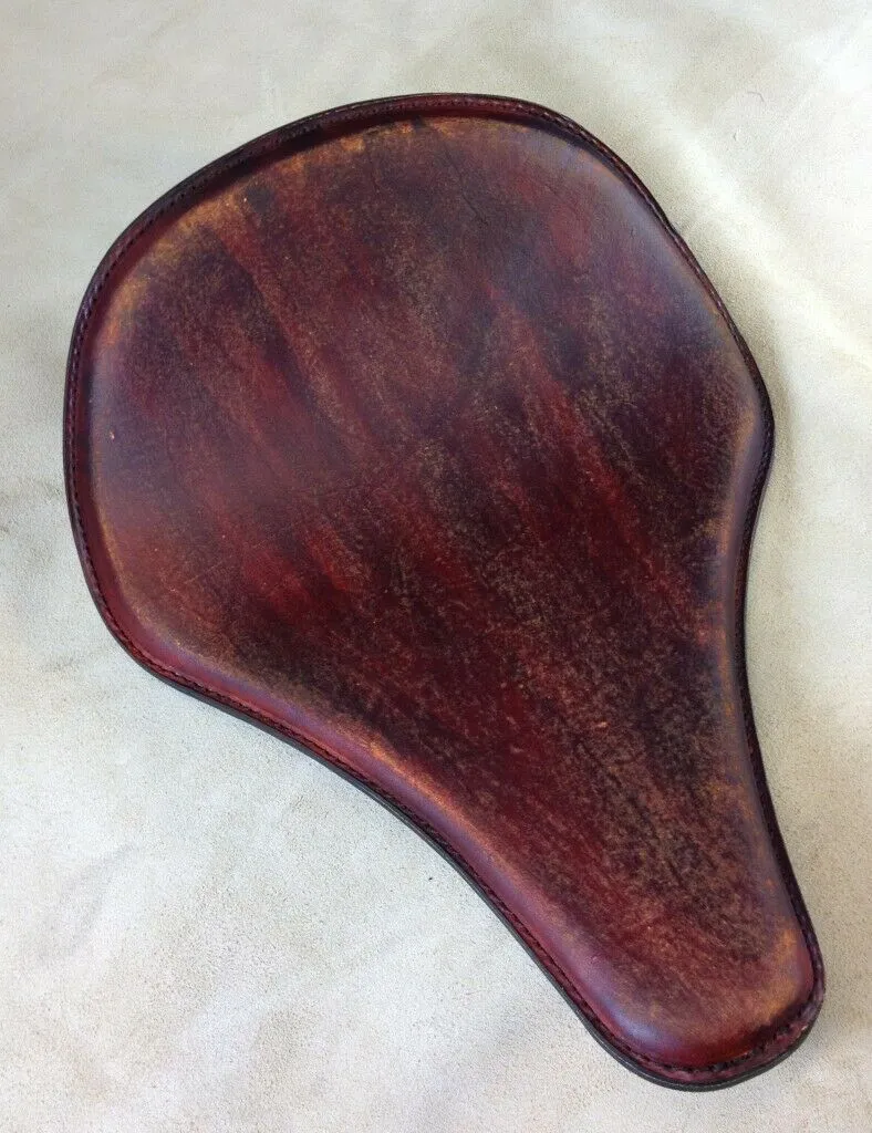 12x15 Lnose 201 BrownDist Chopper Harley Sportster Dyna Seat Mother Road Customs