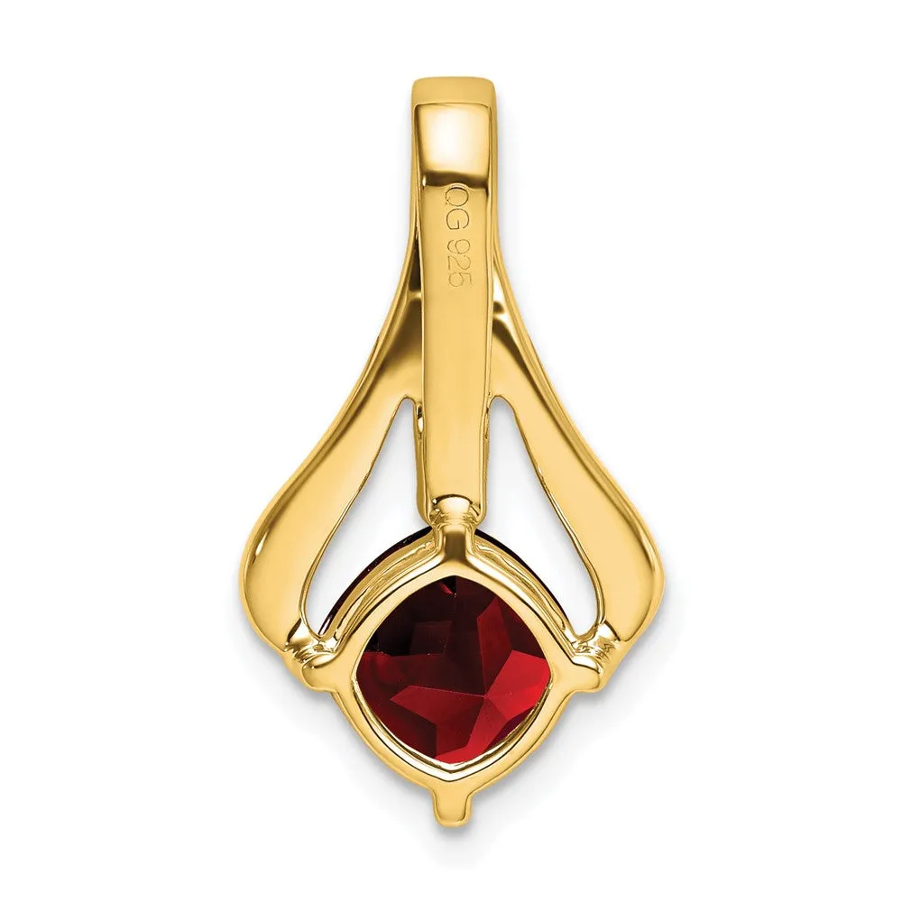 14k Garnet and Diamond Pendant