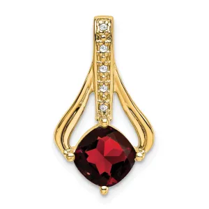 14k Garnet and Diamond Pendant