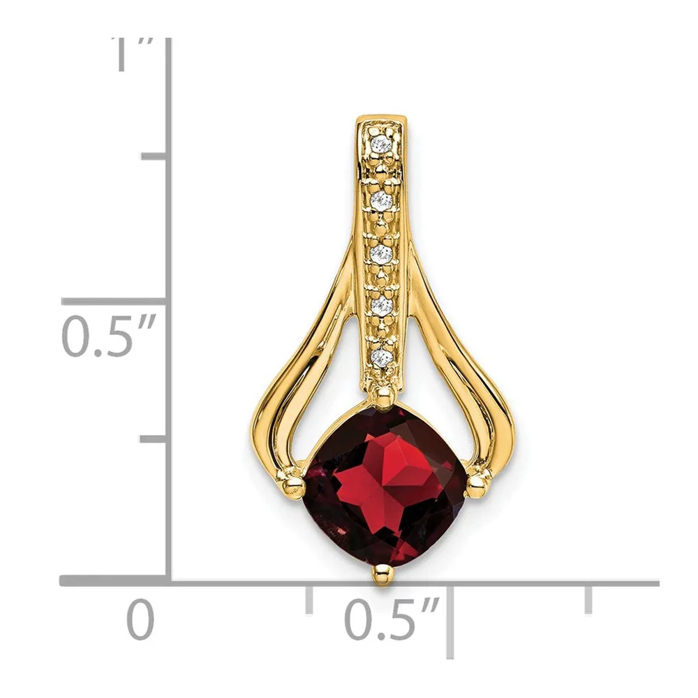 14k Garnet and Diamond Pendant