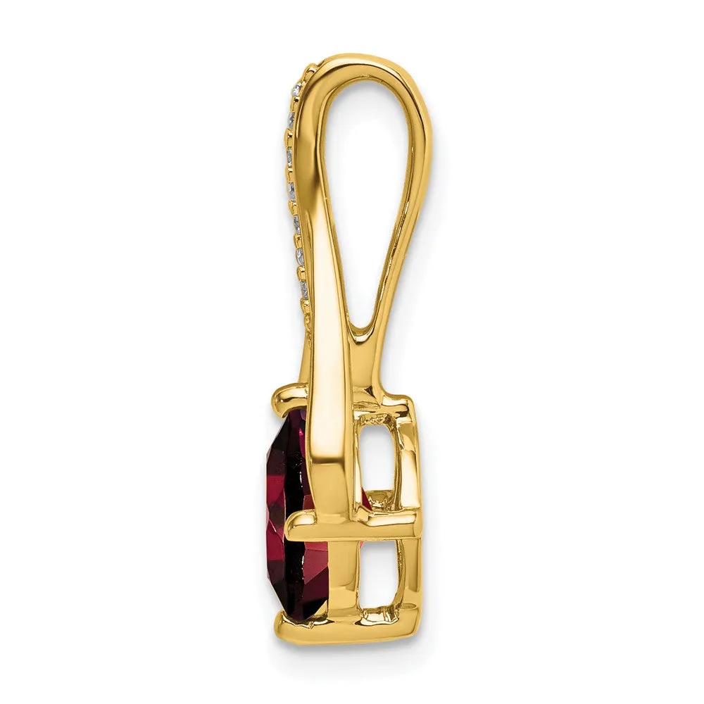 14k Garnet and Diamond Pendant