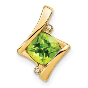 14k Peridot and Diamond Pendant