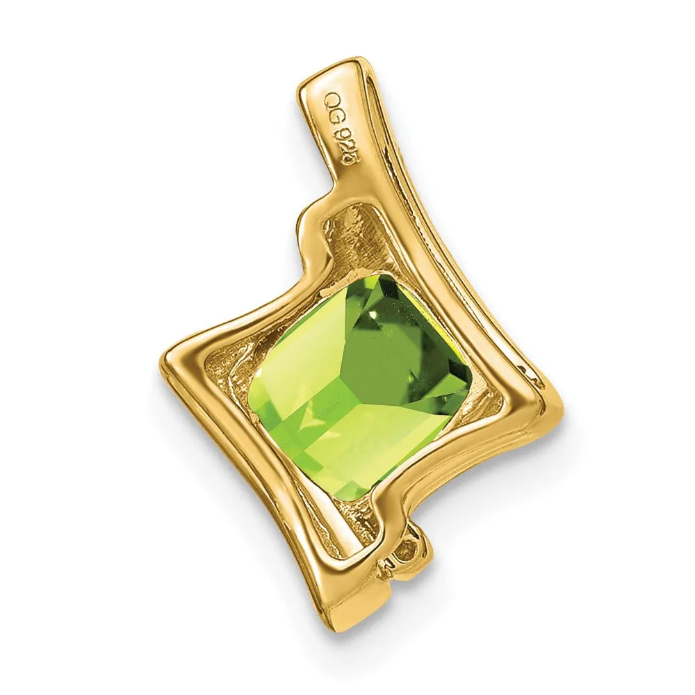 14k Peridot and Diamond Pendant