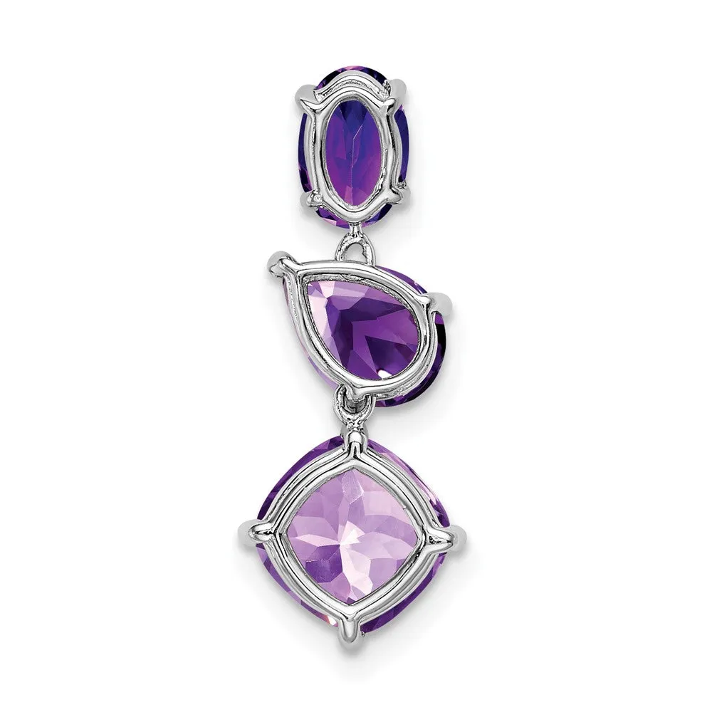 14k White Gold Amethyst Chain Slide
