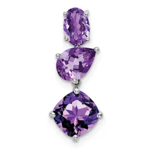14k White Gold Amethyst Chain Slide