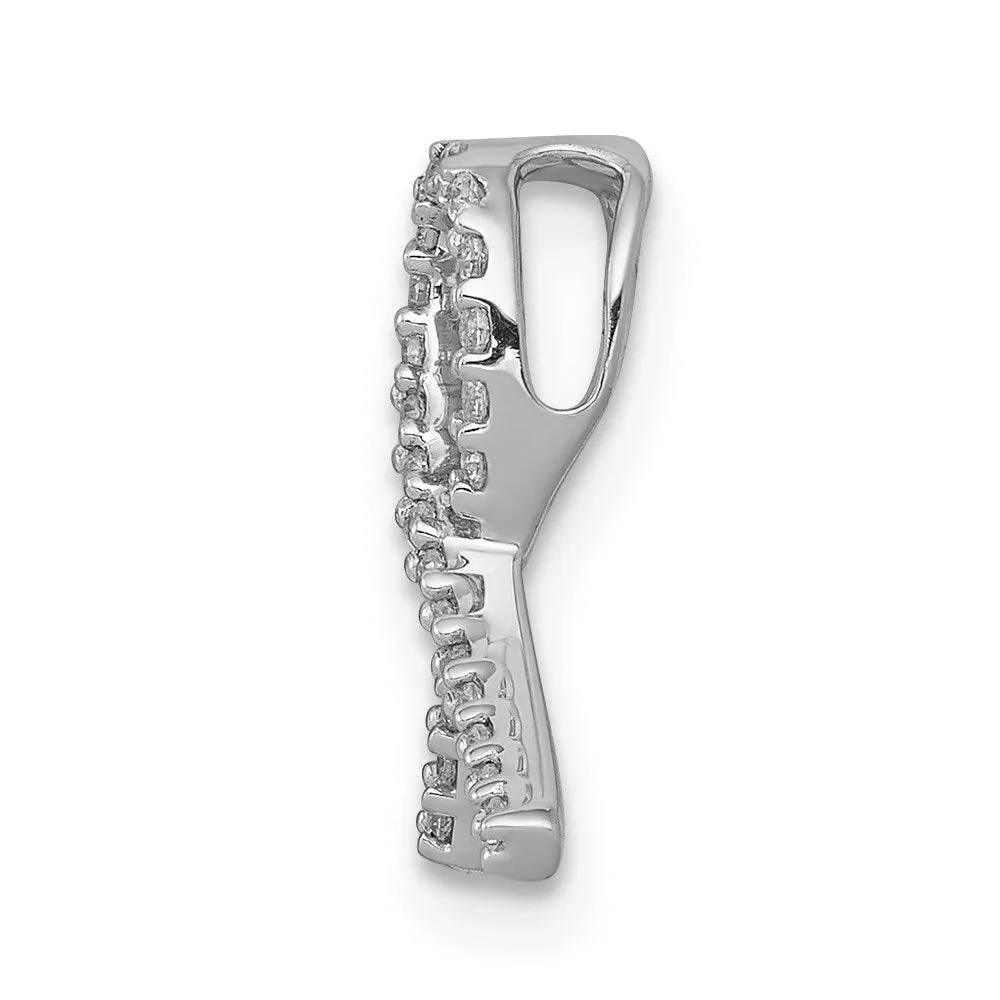 14k White Gold Awareness 1/10ct. Diamond Slide Pendant