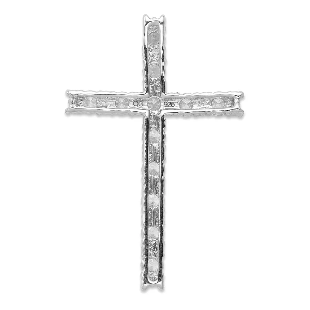 14K White Gold  Lab Grown Diamond SI1/SI2, GHI, Latin Cross Pendant