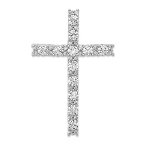 14K White Gold  Lab Grown Diamond SI1/SI2, GHI, Latin Cross Pendant