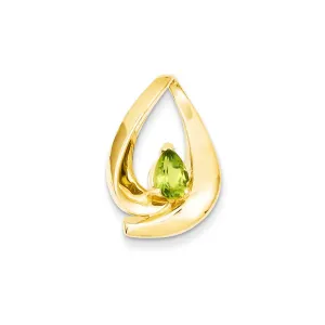 14k Yellow Gold 7x5mm Pear Peridot slide