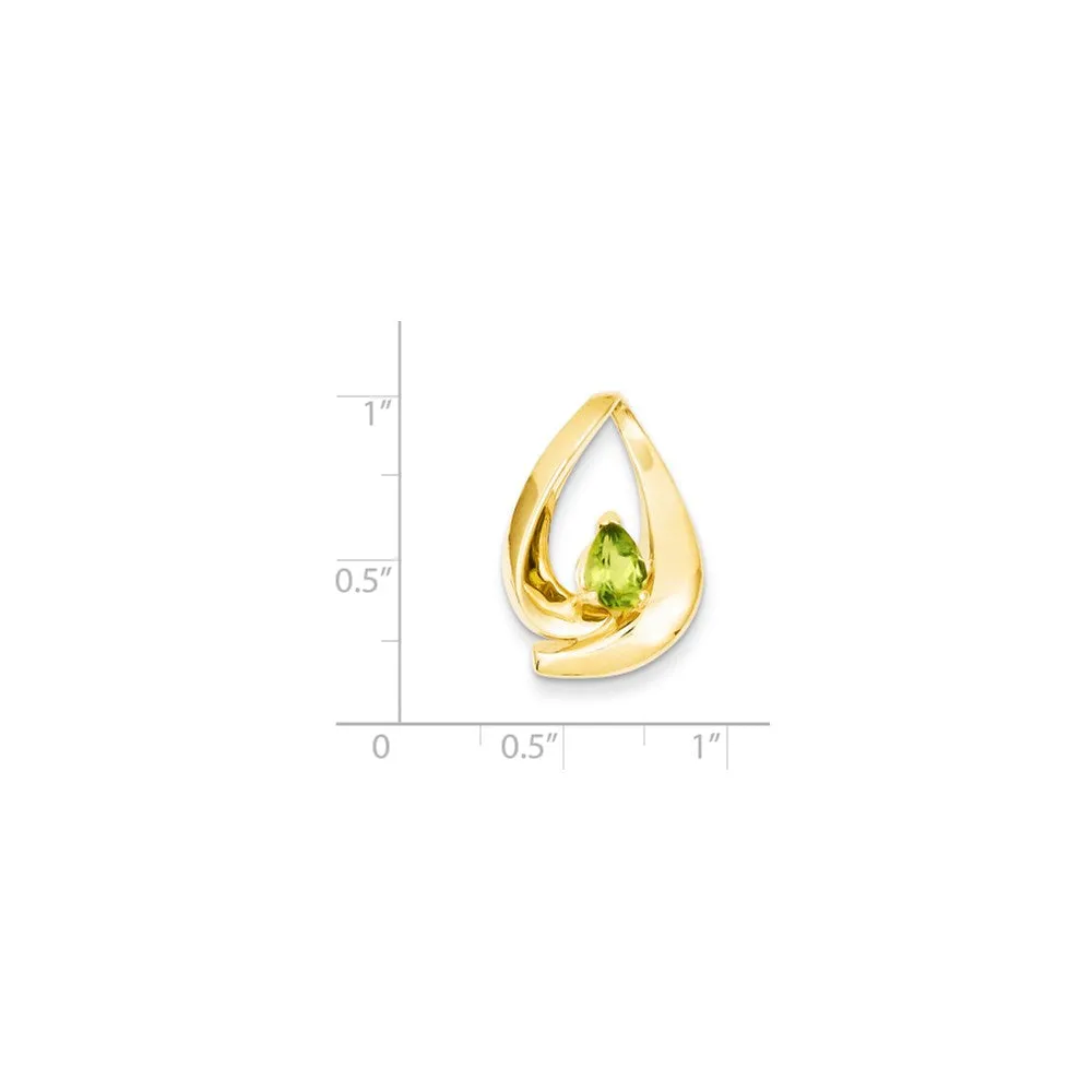 14k Yellow Gold 7x5mm Pear Peridot slide