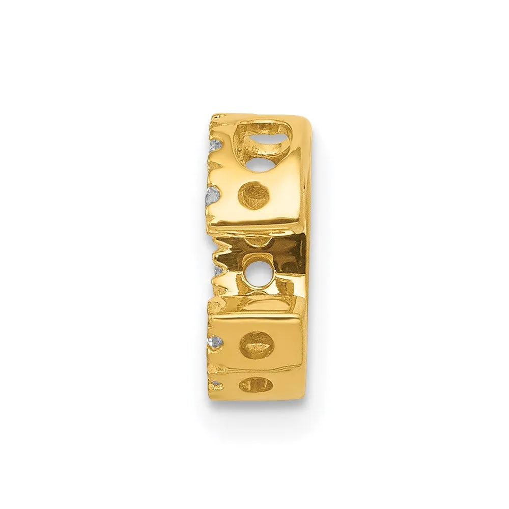 14k Yellow Gold Diamond Letter C Initial Charm