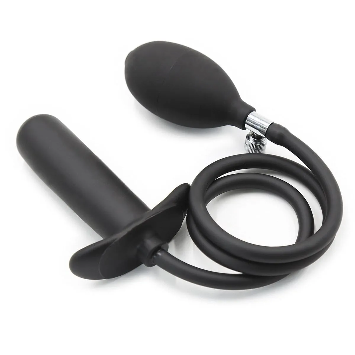 1821MQ      Inflatable Black Rubber Anal Plug - MEGA Deal