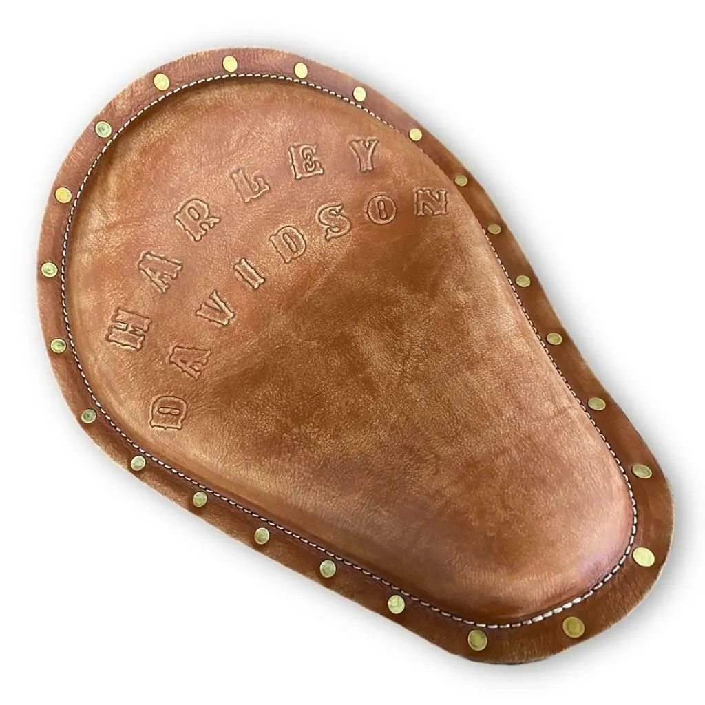 1982-2003 Sportster Harley Spring Seat Conversion Kit Tan Distressed Leather