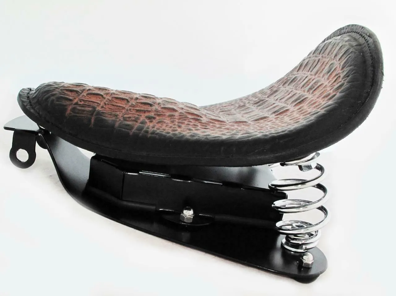 2007-2009 Harley Sportster Seat Conversion Kit P-Pad Antique Brown Alligator ccs