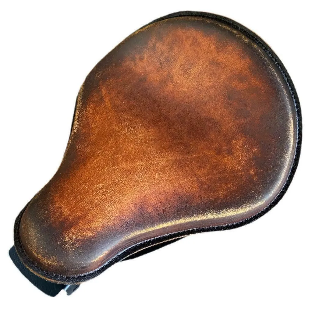 2007-2009 Sportster Harley Kit Spring Seat Brown On Brown Distressed Leather P-Pad bs