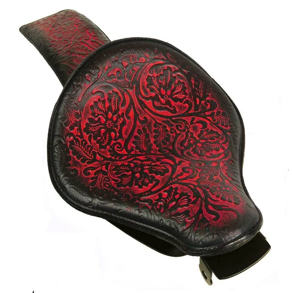 2007-2009 Sportster Harley Spring Seat P-Pad Kit Ant Red Oak Leaf Leather bs