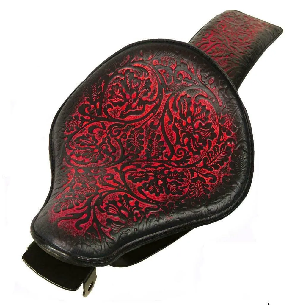 2007-2009 Sportster Harley Spring Seat P-Pad Kit Ant Red Oak Leaf Leather bs
