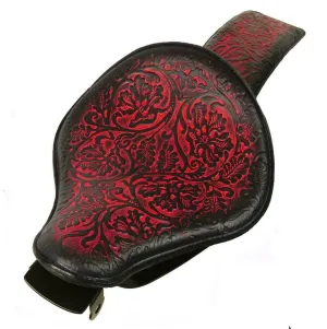 2007-2009 Sportster Harley Spring Seat P-Pad Kit Ant Red Oak Leaf Leather bs