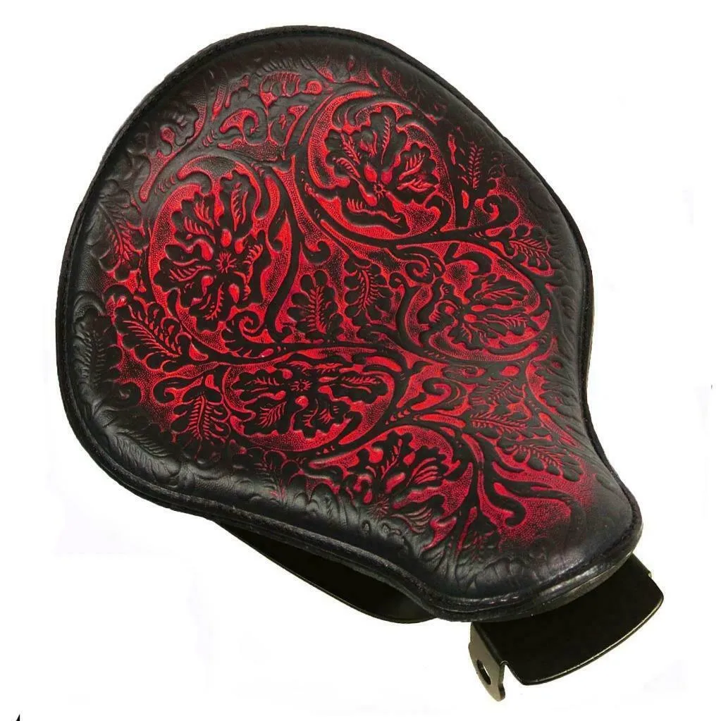 2007-2009 Sportster Harley Spring Seat P-Pad Kit Ant Red Oak Leaf Leather bs