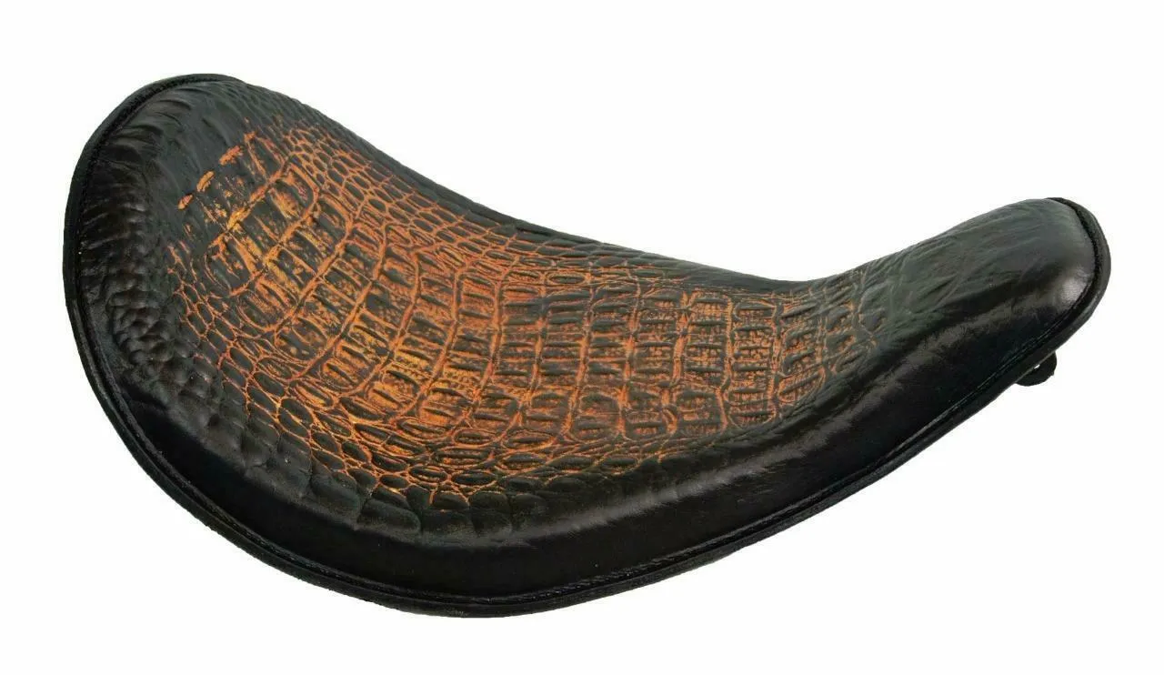 2010-2022 Harley Sportster High Back On The Frame AntBrn Gator Leather Solo Seat