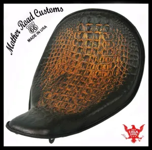 2010-2022 Harley Sportster High Back On The Frame AntBrn Gator Leather Solo Seat