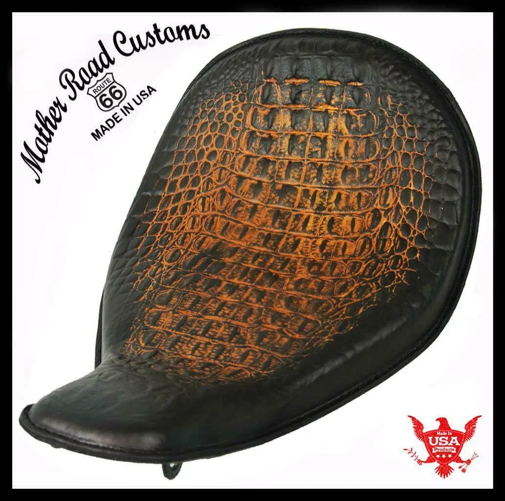 2010-2022 Harley Sportster High Back On The Frame AntBrn Gator Leather Solo Seat