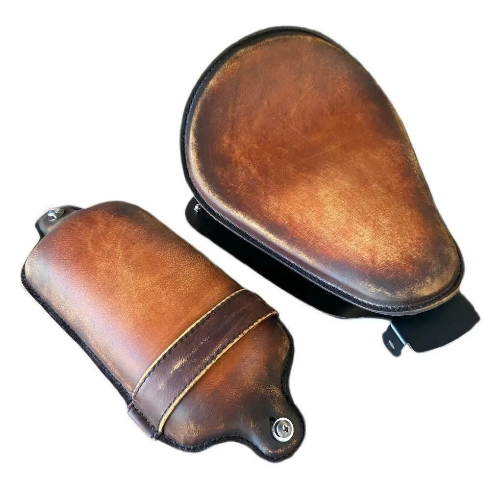 2010-2022 Sportster Harley Kit Spring Seat Brown On Brown Dist Leather P-Pad bs