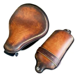 2010-2022 Sportster Harley Kit Spring Seat Brown On Brown Dist Leather P-Pad bs