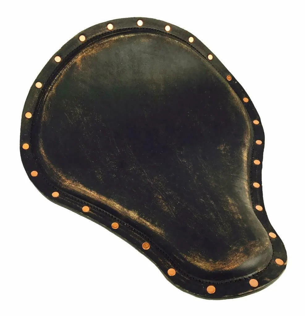 2010-2022 Sportster Harley Seat Kit Black Distressed Copper Rivets Leather bs