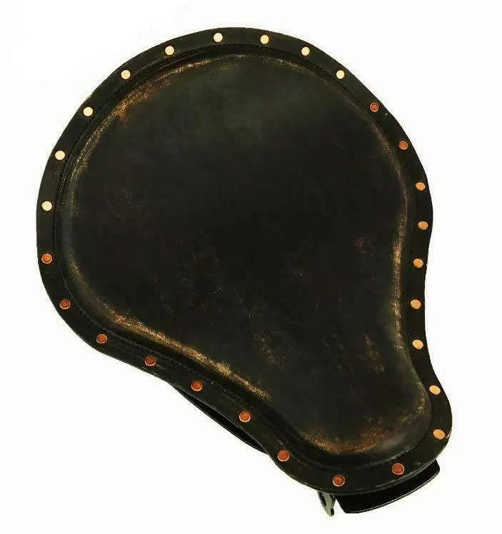 2010-2022 Sportster Harley Seat Kit Black Distressed Copper Rivets Leather bs