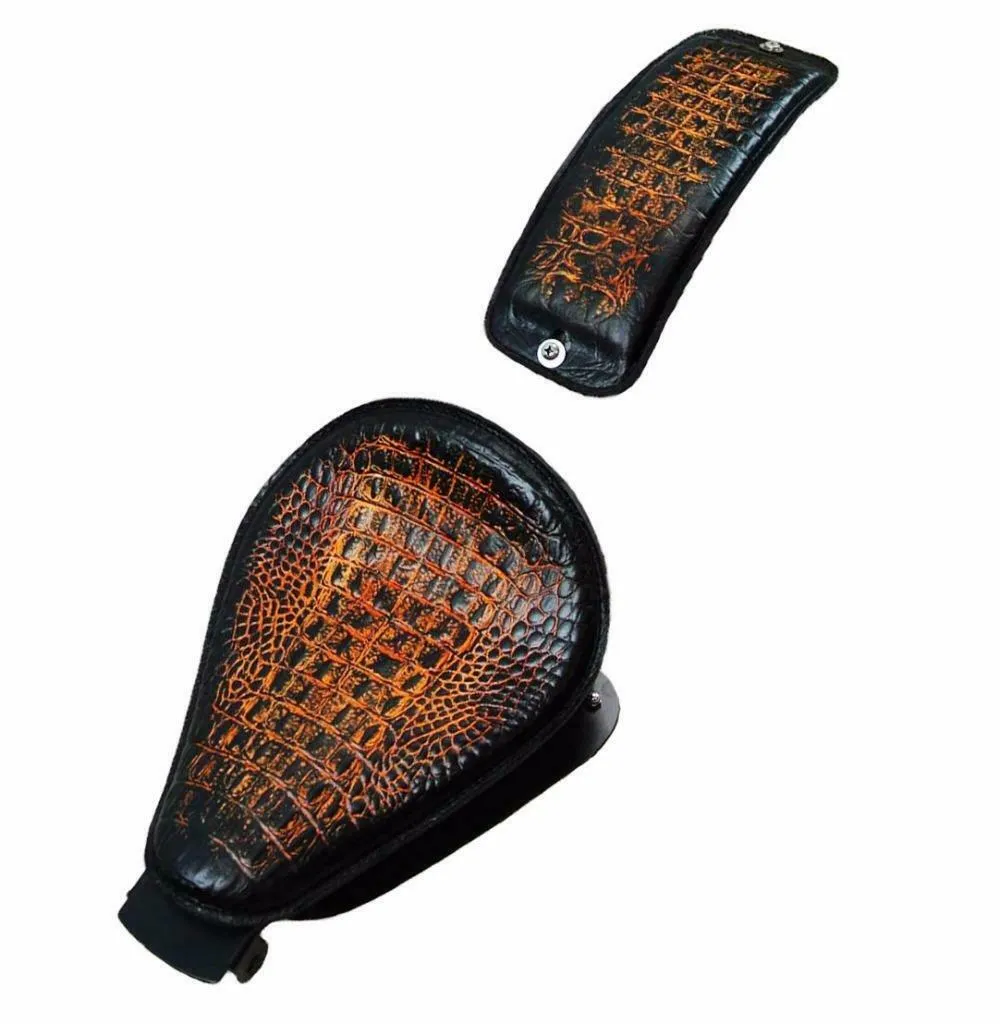 2010-2022 Sportster Harley Seat pad Kit Ant Brn Gator All Models Leather USA bc