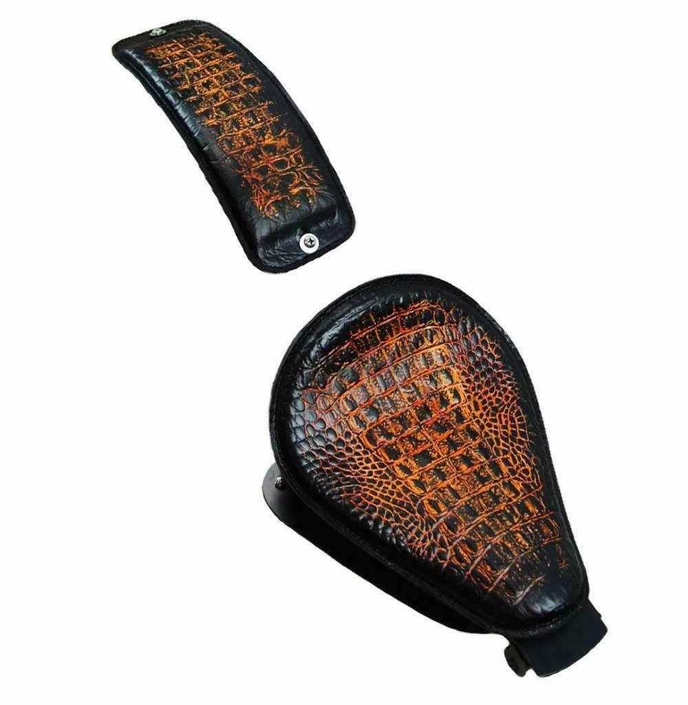 2010-2022 Sportster Harley Seat pad Kit Ant Brn Gator All Models Leather USA bc