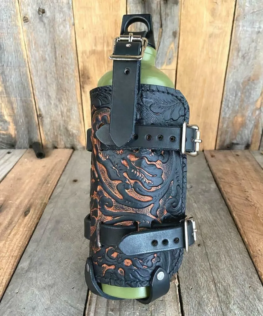 2010-2022 Sportster Harley Seat pad Kit Saddle Bag Fuel Bottle Ant Brn Oak Leaf