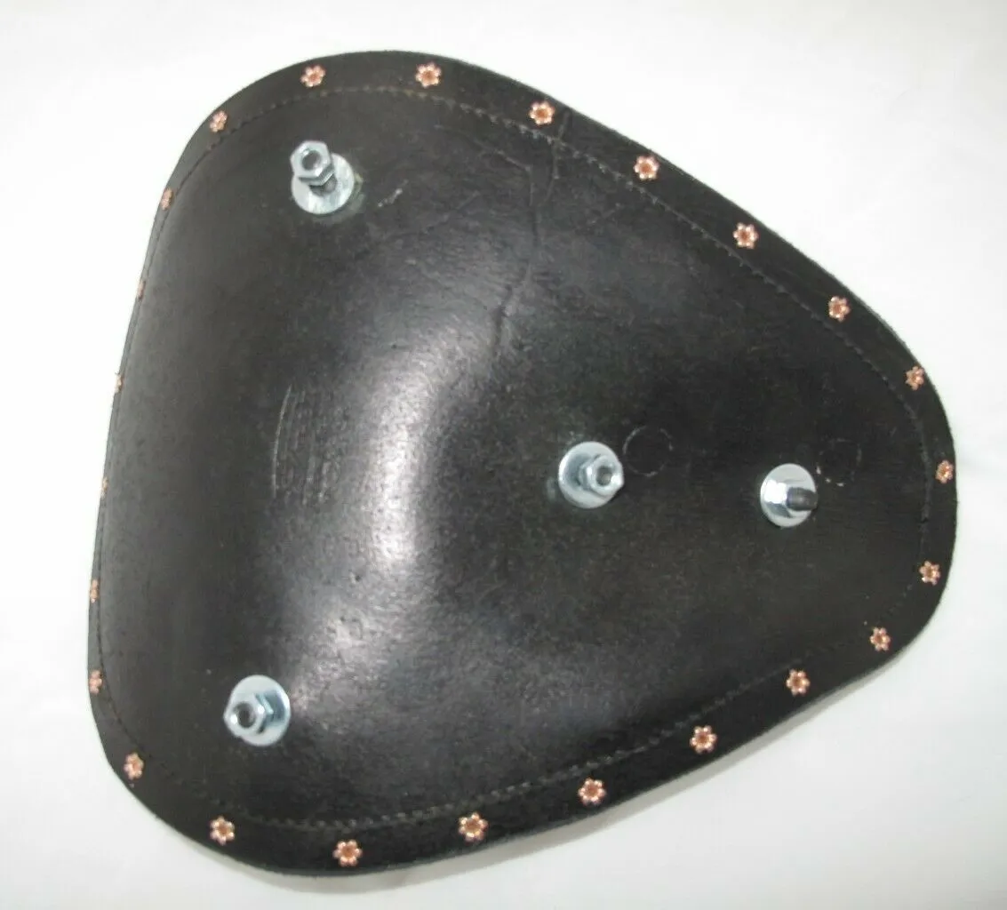 2010-2022 Sportster Harley Solo Seat Black Leather Rivets Spring Mount Kit bcs