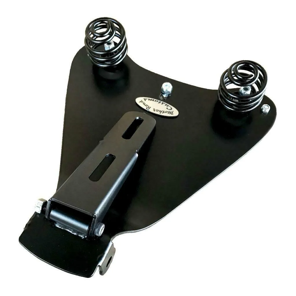 2010-2022 Sportster Harley Solo Seat Black Leather Rivets Spring Mount Kit bcs