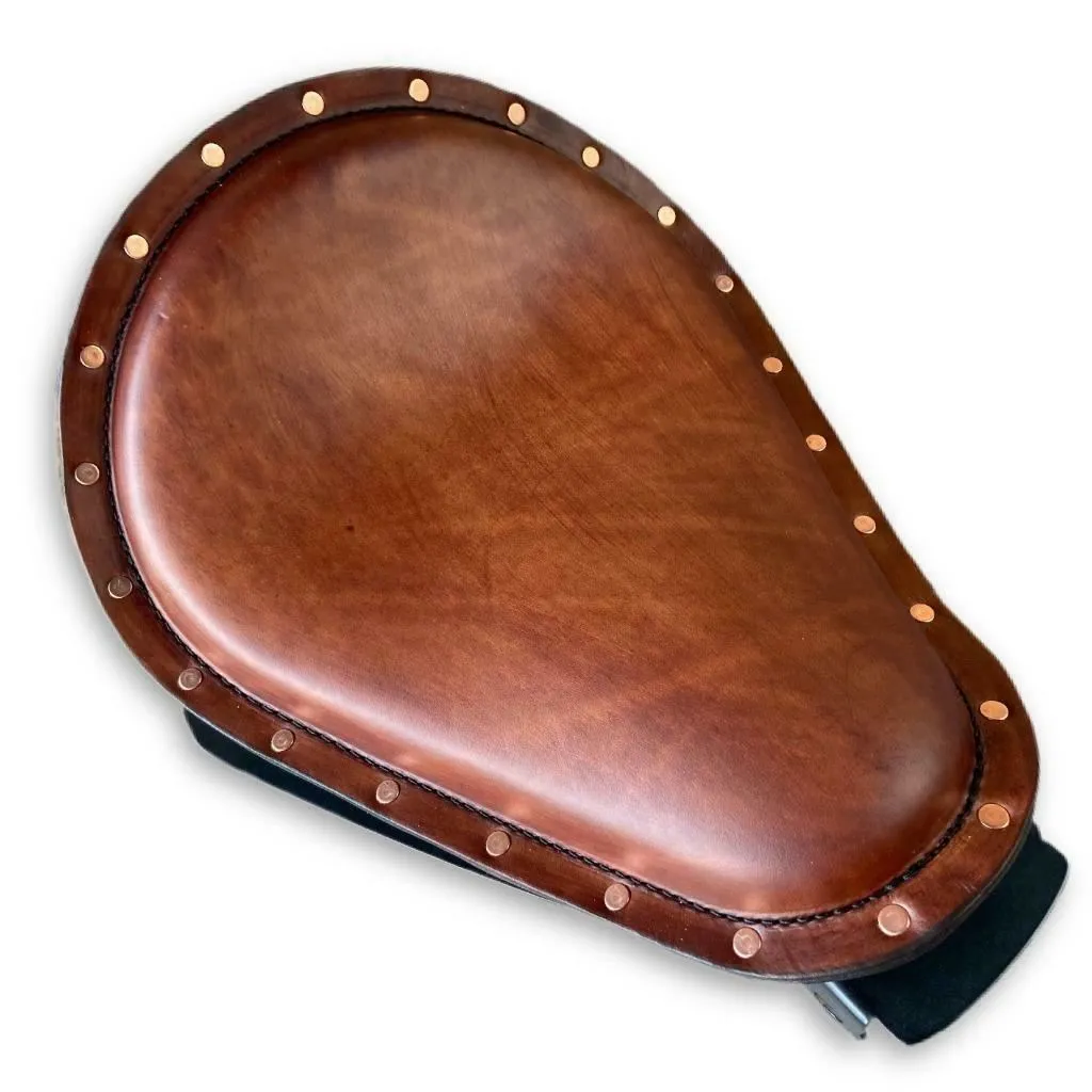 2010-2022 Sportster Harley Spring Brown Leather Seat P-Pad Conversion Kit Rivets