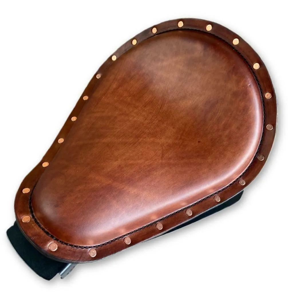 2010-2022 Sportster Harley Spring Brown Leather Seat P-Pad Conversion Kit Rivets