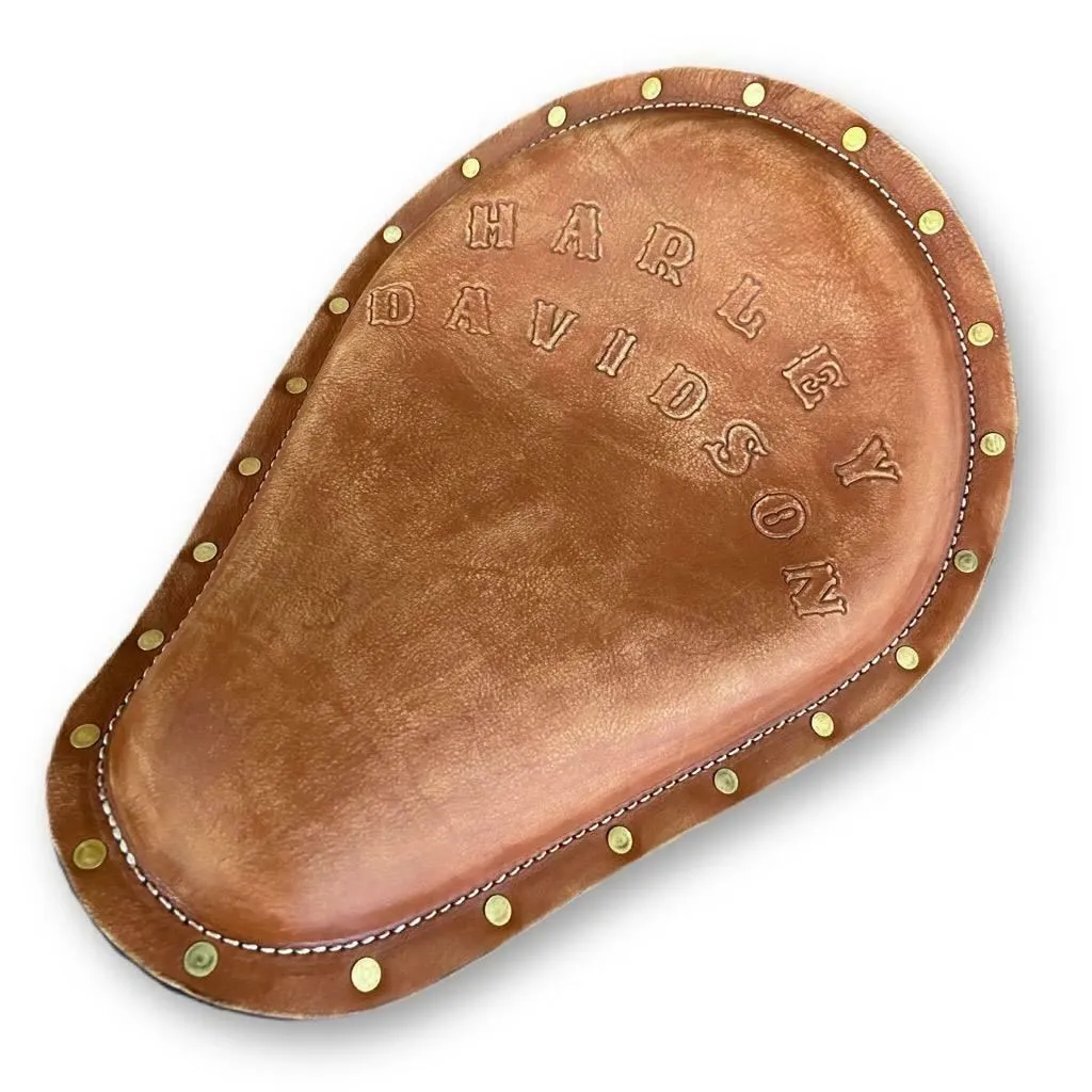2010-2022 Sportster Harley Spring Seat Conversion Kit Tan Dist Leather Seat Pad