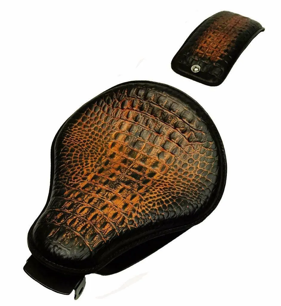 2010-2022 Sportster Harley Spring Solo Seat P-Pad Kit Ant Br Gator Leather bs