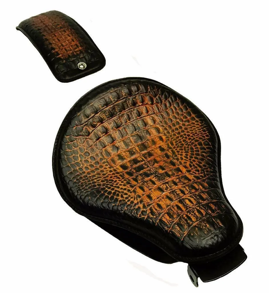 2010-2022 Sportster Harley Spring Solo Seat P-Pad Kit Ant Br Gator Leather bs
