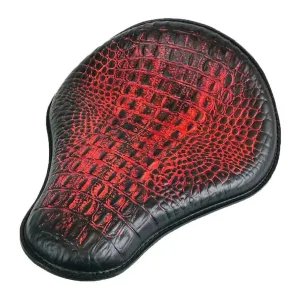 2017-2025 Triumph Bonneville Bobber Seat 13x15" Antique Red Alligator Saddle
