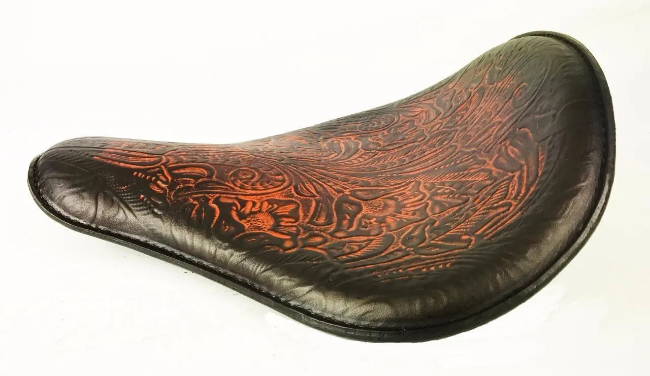 2017-2025 Triumph Bonneville Bobber Seat Ant Brown Tooled Leather 13x15 Saddle