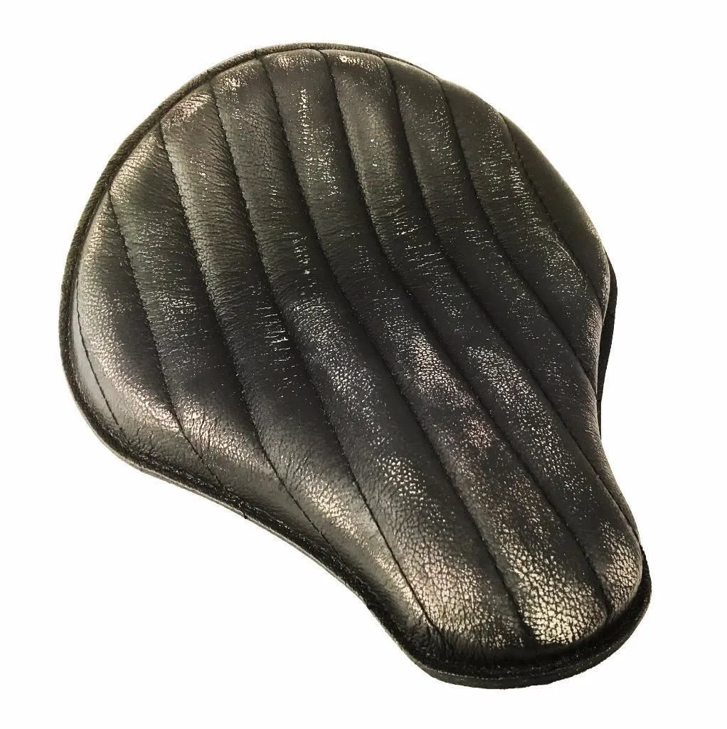 2017-2025 Triumph Bonneville Bobber Seat Black Distres Tuck Roll Brown 13"x15"