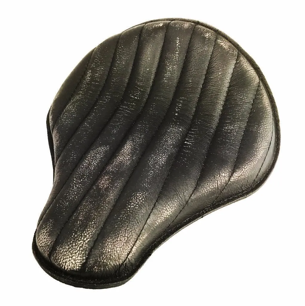 2017-2025 Triumph Bonneville Bobber Seat Black Distres Tuck Roll Brown 13"x15"