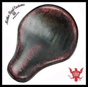 2017-2025 Triumph Bonneville Bobber Seat Solo Red Distress Leather 13x15 Saddle